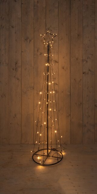 Anna's Collection boom met ster 90 led lampjes h 1,8m classic warm - afbeelding 1