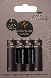 Anna's Collection oplaadbare batterij AAA 4st - afbeelding 1