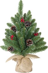 Blackbox  Creston Kerstboom W-Burlap Bes Groen Frosted  - H45Xd35Cm