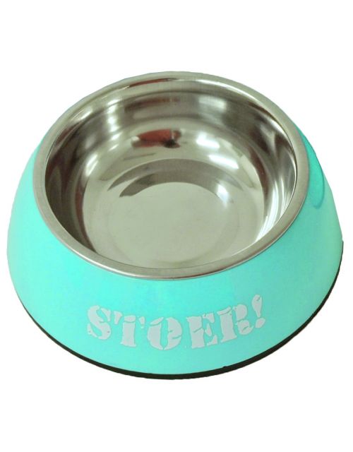 lief! Boys plastic/RVS eetbak voor de hond en kat "Stoer" 14 cm