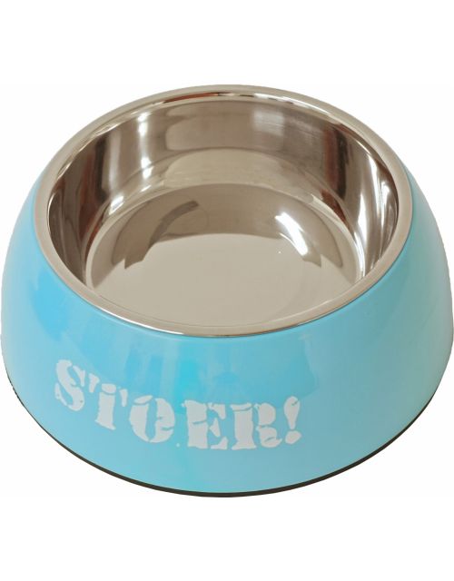 lief! Boys plastic/RVS eetbak voor de hond "Stoer" 22 cm