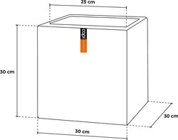 Capi Europe bloembak vierkant Rib NL antraciet L30xB30xH30 - afbeelding 4