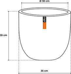 Capi Europe bloempot bol groove nl antraciet h35xb35 Ø 29-30 cm - afbeelding 5