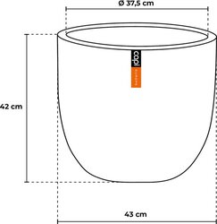 Capi Europe bloempot bol groove nl antraciet h41xb43 Ø 37 cm - afbeelding 5