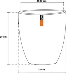 Capi Europe bloempot Ovaal Rib antraciet h37xb14xl32 - afbeelding 3