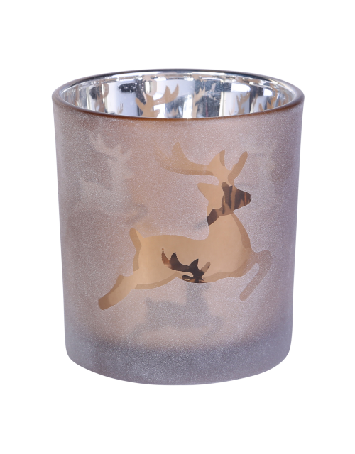 Christmas Behave brown Glass tealight rendeer m