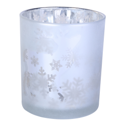 Christmas Behave white Glass tealight deer L