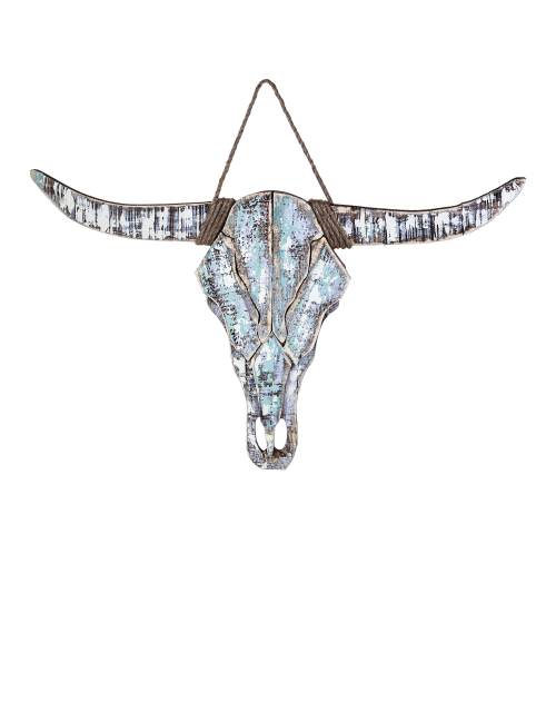 Christmas deco wooden bull head wall