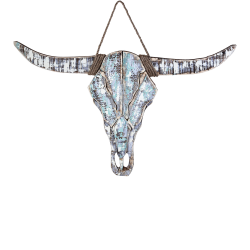 Christmas deco wooden bull head wall