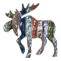 Christmas deco wooden color moose wall