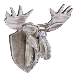 Christmas deco wooden deer head wall