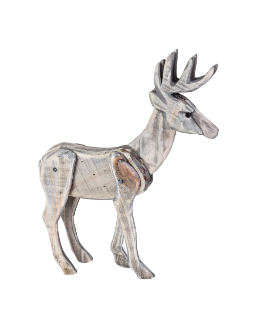 Christmas deco wooden standing deer