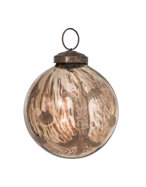 Christmas Noel copper round Glass ball xs