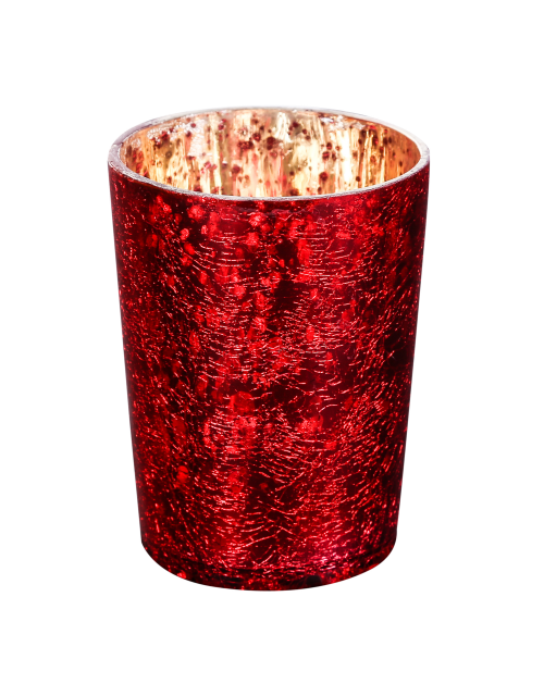 Christmas Shine red Glass tealight L