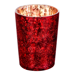 Christmas Shine red Glass tealight L