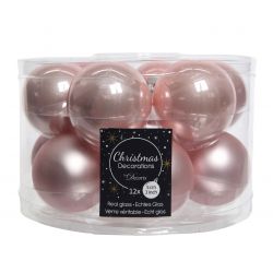 Decoris baubles enamel-matt blush pink