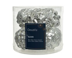 Decoris Dennenappel glas shiny,matt glitter mix