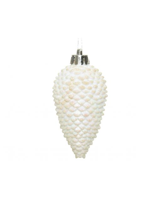 Decoris Dennenappel Plc Glitter Hang Iriserend dia4.5x8cm