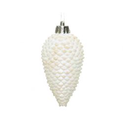 Decoris Dennenappel Plc Glitter Hang Iriserend dia4.5x8cm