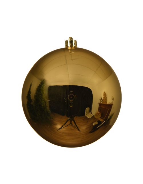 Decoris Kerstbal kunststof D14cm licht goud