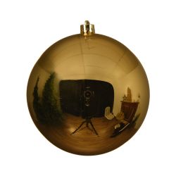 Decoris Kerstbal kunststof D14cm licht goud