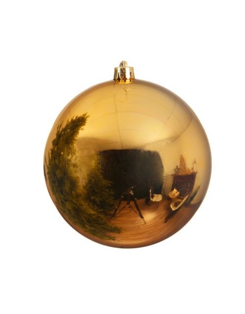 Decoris Kerstbal kunststof D20cm licht goud