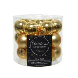 Decoris Kerstballen glas D2.5cm mix licht goud