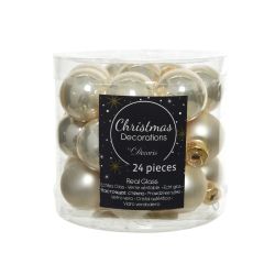 Decoris Kerstballen glas D2.5cm mix parel