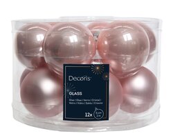 Decoris Kerstballen glas enamel,matt mix