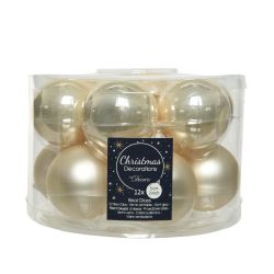 Decoris kerstballen glas mix glanzend mat D5cm parel