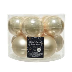 Decoris kerstballen glas mix glanzend mat D6cm parel