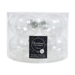 Decoris kerstballen glas mix glanzend mat D6cm transparant