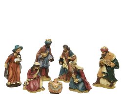 Decoris Kerstgroep polyresin maria, joseph, jesus, shepherd, 3 king 7 figures - afbeelding 2