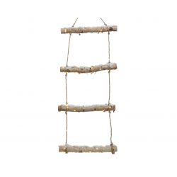 decoris LED birch ladder snow natural