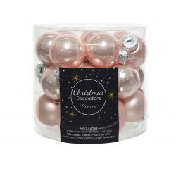 Decoris mini baubles enamel-matt d2,5cm blush pink