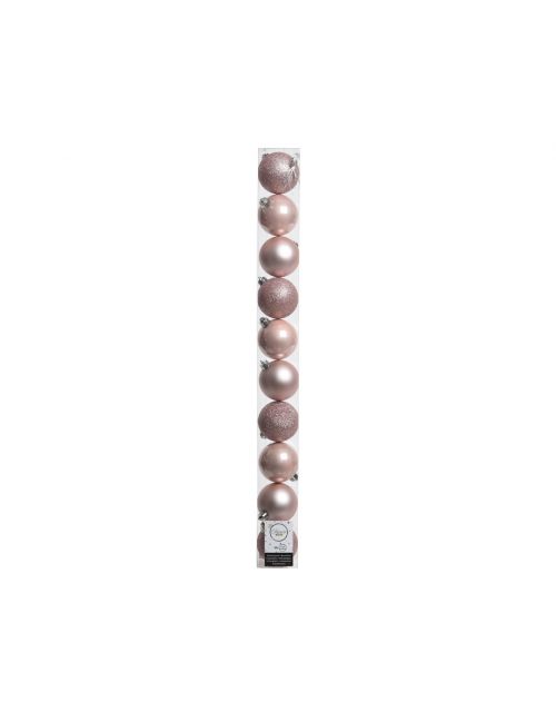 Decoris plain baubles d6cm blush pink