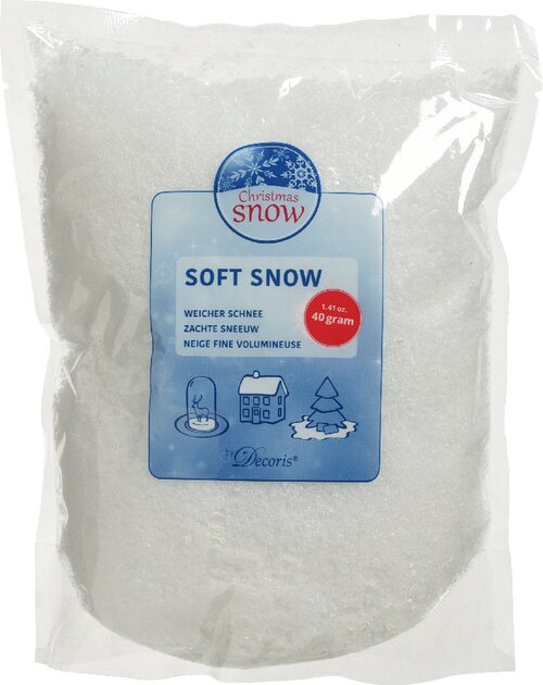 Decoris sneeuw zacht polyester 40g wit - afbeelding 1