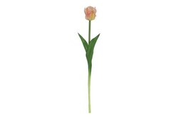 Decostar kunstbloem Tulipa (parrot) h47 zalm/geel - afbeelding 1