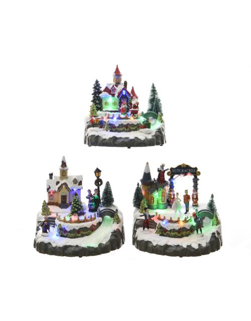 Lumineo LED kerstdorpen 3ass bo