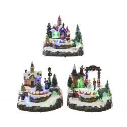 Lumineo LED kerstdorpen 3ass bo