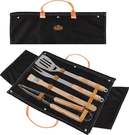 Esschert Denim BBQ gereedschapset zwart - afbeelding 1