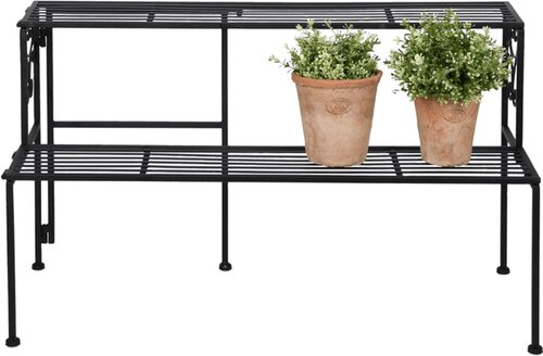 Esschert Etagere 2-laags inklapbaar l35xb79xh47cm zwart - afbeelding 1