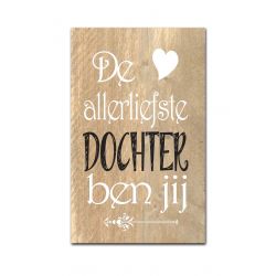 Factory4home De allerliefste dochter - Houten tekstbord M