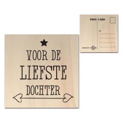 Factory4home Voor de liefste dochter - Ansichtkaart hout