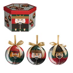 House of Seasons Bal onbreekbaar notenkraker cadeau set rood 14 stuks - d7,5cm