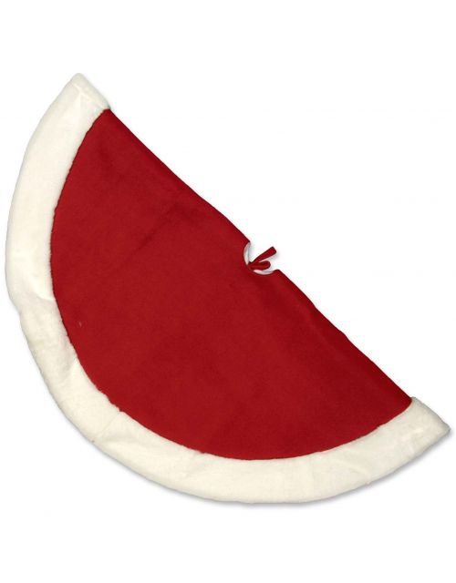 Kerstboomrok White Christmas treeskirt 90cm Ø red