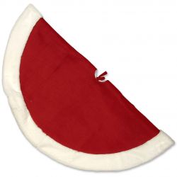 Kerstboomrok White Christmas treeskirt 90cm Ø red