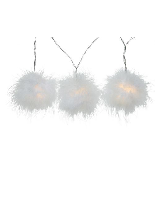 Decoris LED feather ball string warm white