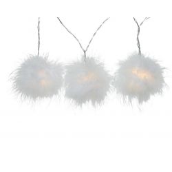 Decoris LED feather ball string warm white