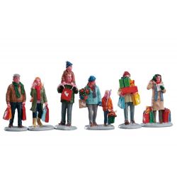 Lemax Holiday Shoppers, Set Of 6 - afbeelding 1